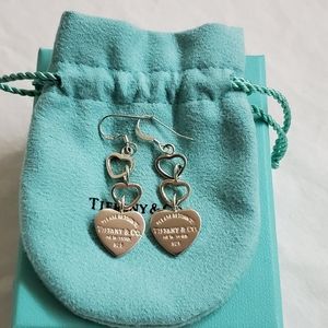 Authentic Tiffany & Co Dangle Heart Earrings *RARE